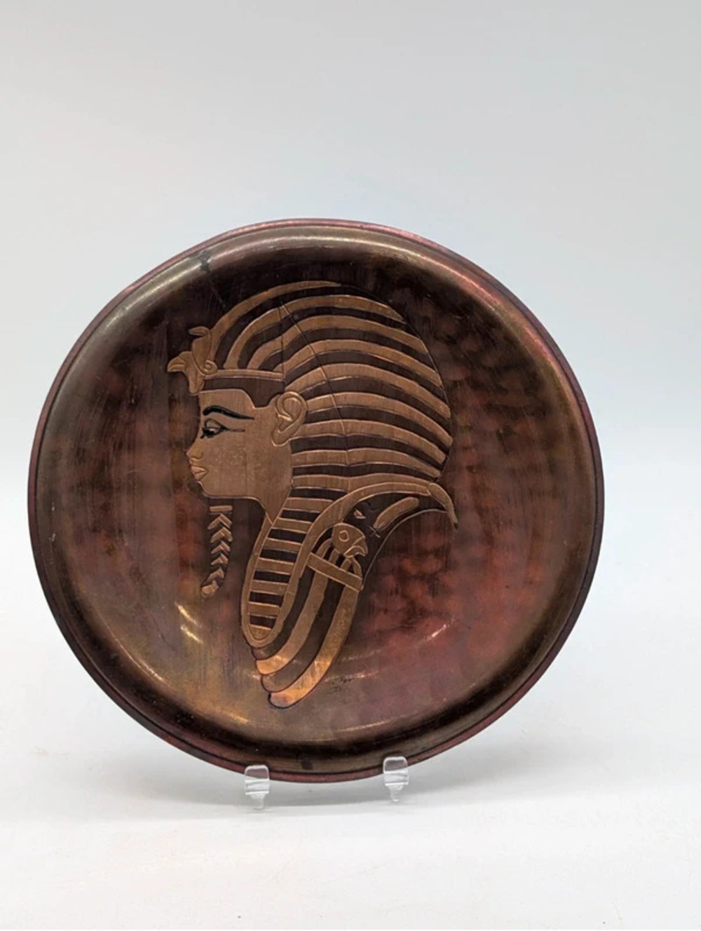 Vintage Egyptian Revival King Tut Mixed Metal Wall Plate